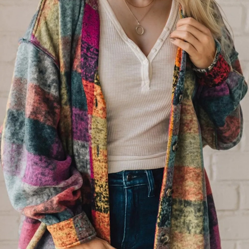 Colorful Plaid Women's Sweater